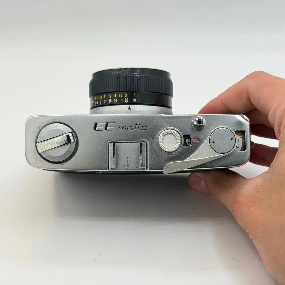 Konica EE-matic 35mm Film Camera Hexanon 40mm f2.8 Lens Shutter Vintage Tested